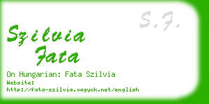 szilvia fata business card